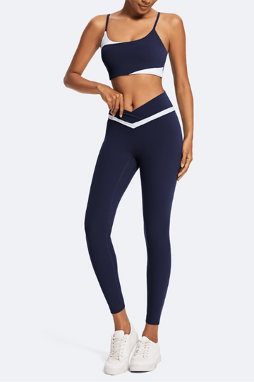 Outdoor Sports Slim-Fit Yoga Wear Black Front Full body outfit display