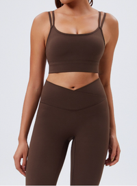 Eco-Friendly Basic Sports Top Brown front view