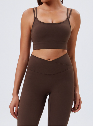 Eco-Friendly Basic Sports Top Brown front view