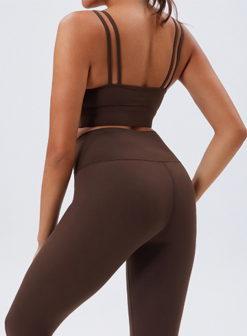 Eco-Friendly Basic Sports Top Brown back view