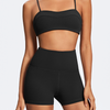 extured Black Sports Bra Top