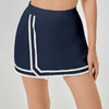 Contrast Piping Tennis Skirt - High-Waisted Athletic Skort