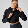 Cropped Half-Zip Fleece Sweatshirt