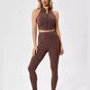 Western Zip-Up Sports Crop Top