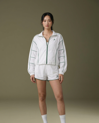 Women's Contrast Color Zip - up Quick - Dry Sports Jacket white Daily outfit display