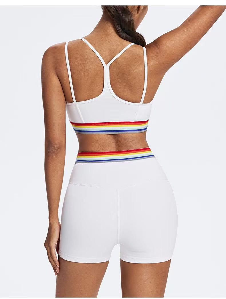 Women's Elasticated Sports Top white close-up from the back