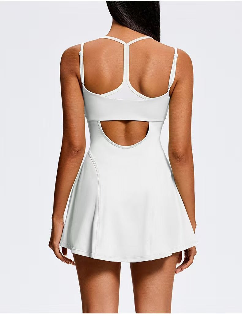 Tennis Sleeveless Cami Dress white Back View