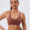 Ruched Cross-Back Sports Bra