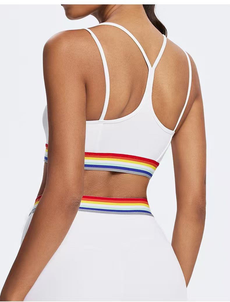 Women's Elasticated Sports Top white close-up on the left back