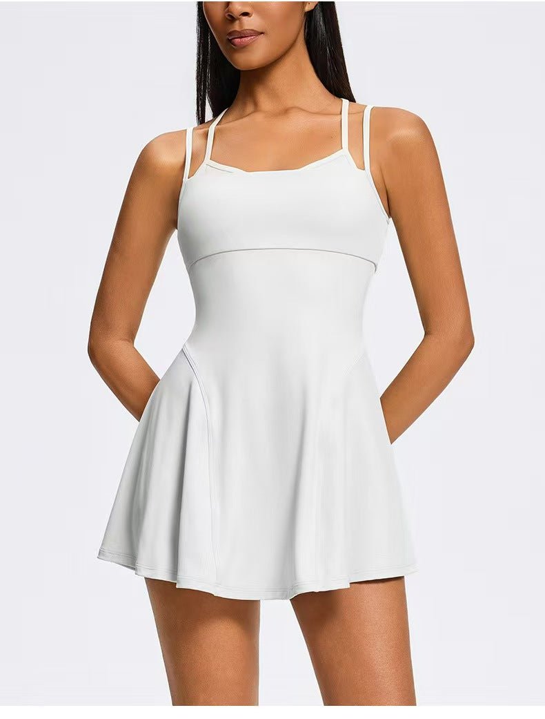 Tennis Sleeveless Cami Dress white Close-up From The Front