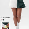 Colorblock Double-Layer Women’s Tennis Skirt with Pockets