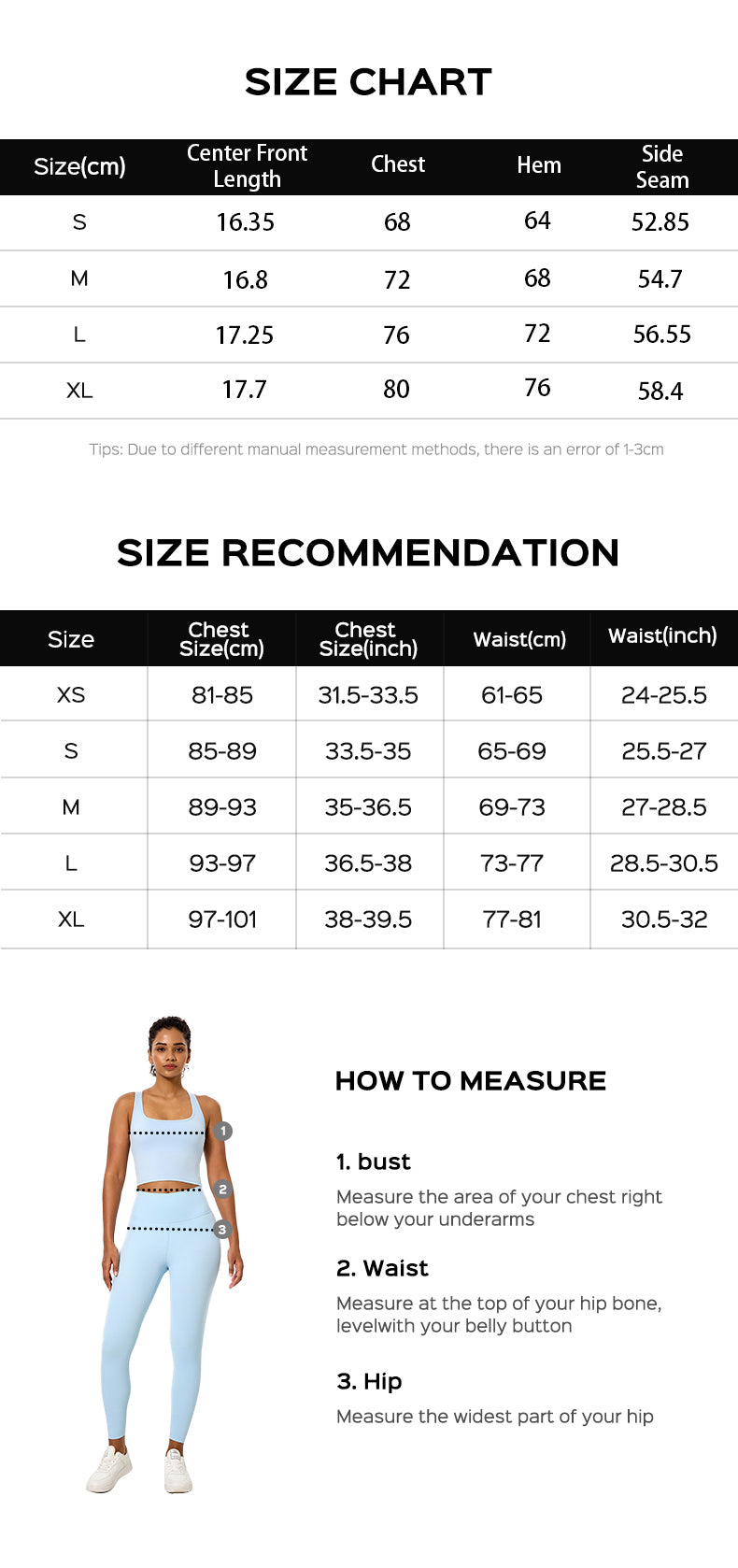 KD235WCB303 Size Chart