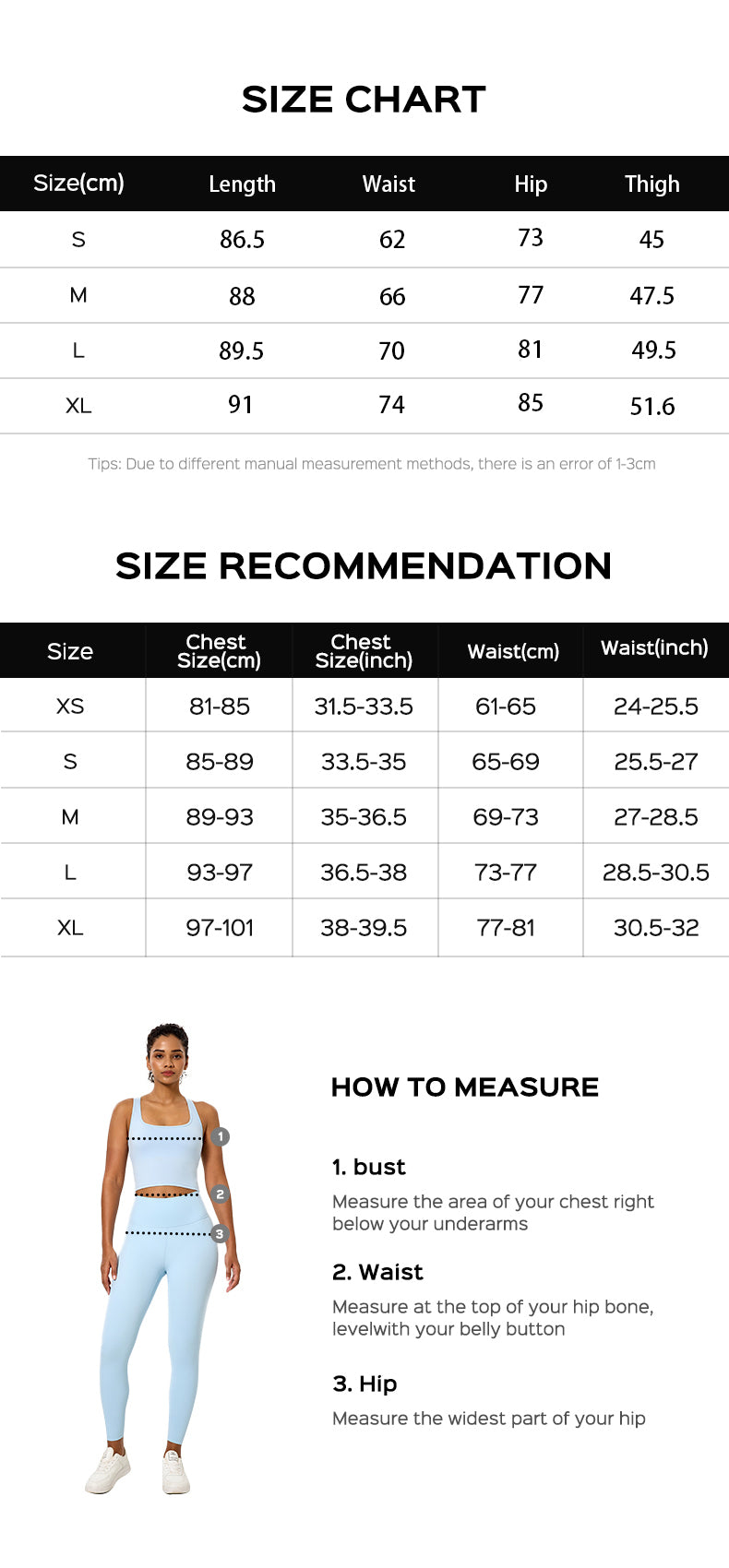 KD235WCL904 Size Chart