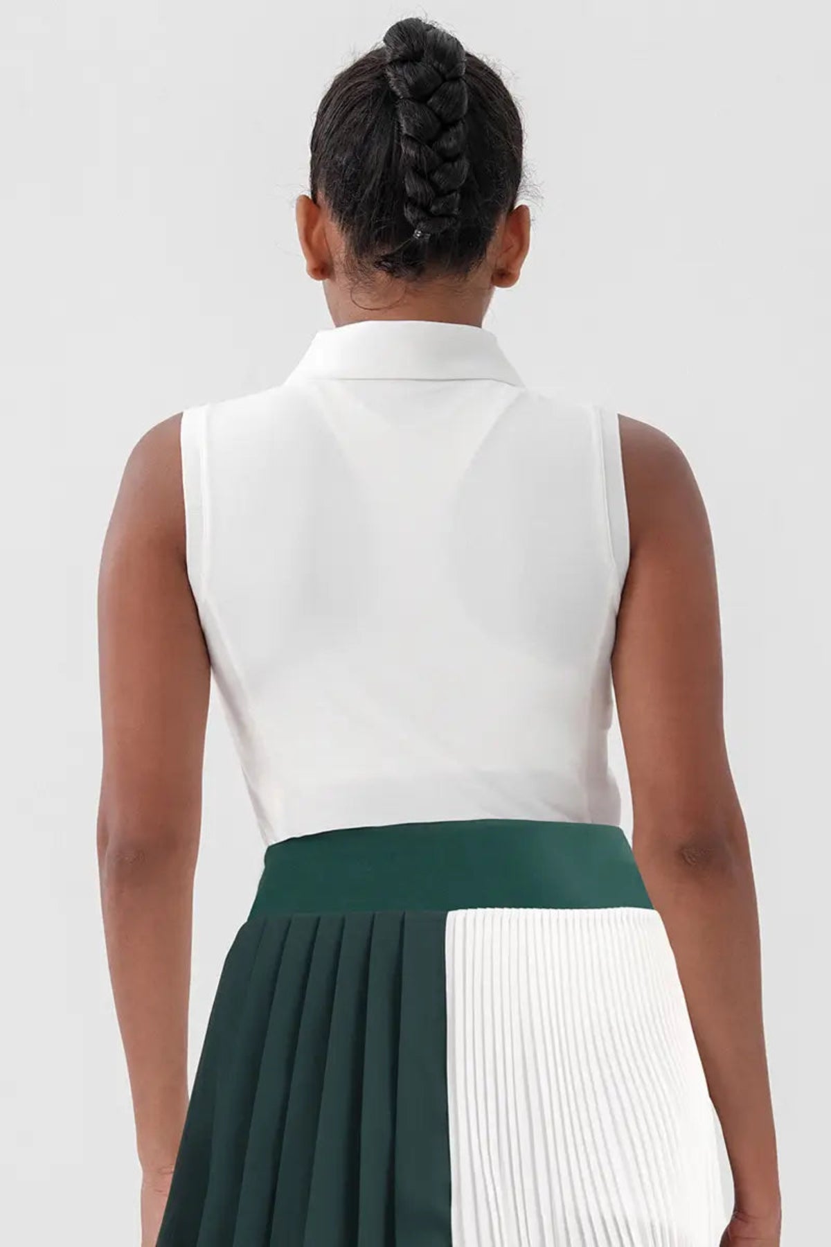 Sleeveless Golf & Tennis Polo shirt Women's White back view