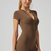 Women's Half-Zip Workout Jumpsuit