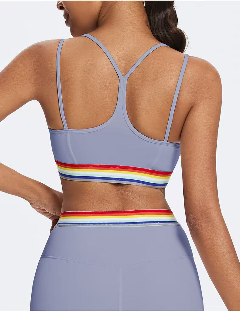 Women's Elasticated Sports Top Lavender back view