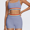 The Spectrum Studio Set | Vibrant Ribbed-Band Bra & Biker Shorts