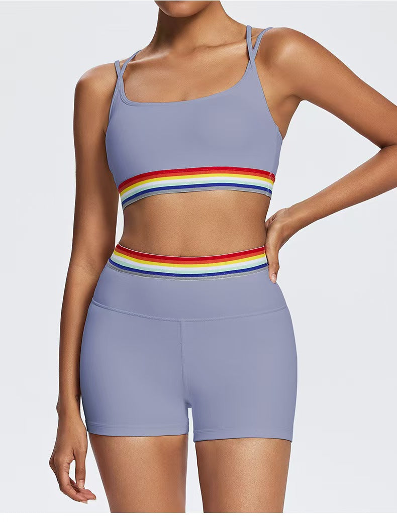 Women's Elasticated Sports Top Lavender close-up from the front