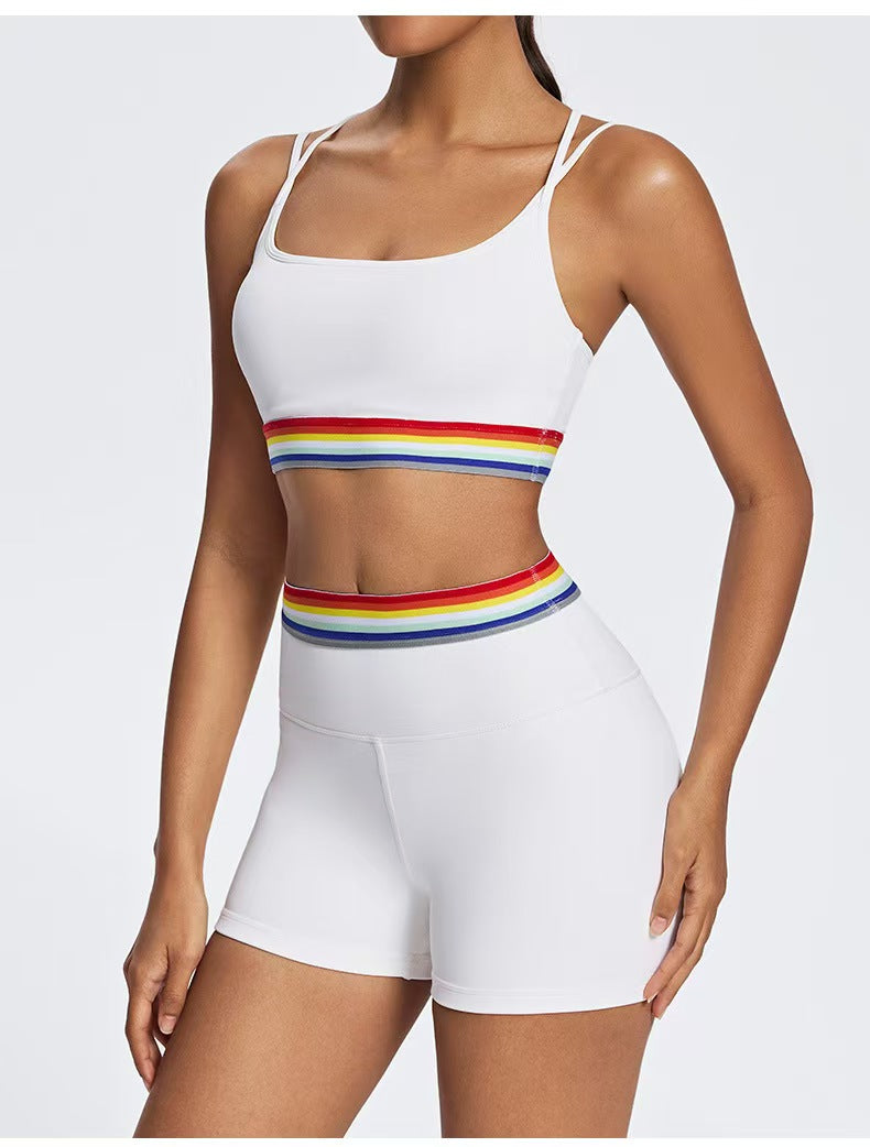 Women's Elasticated Sports Top white close-up on the left front