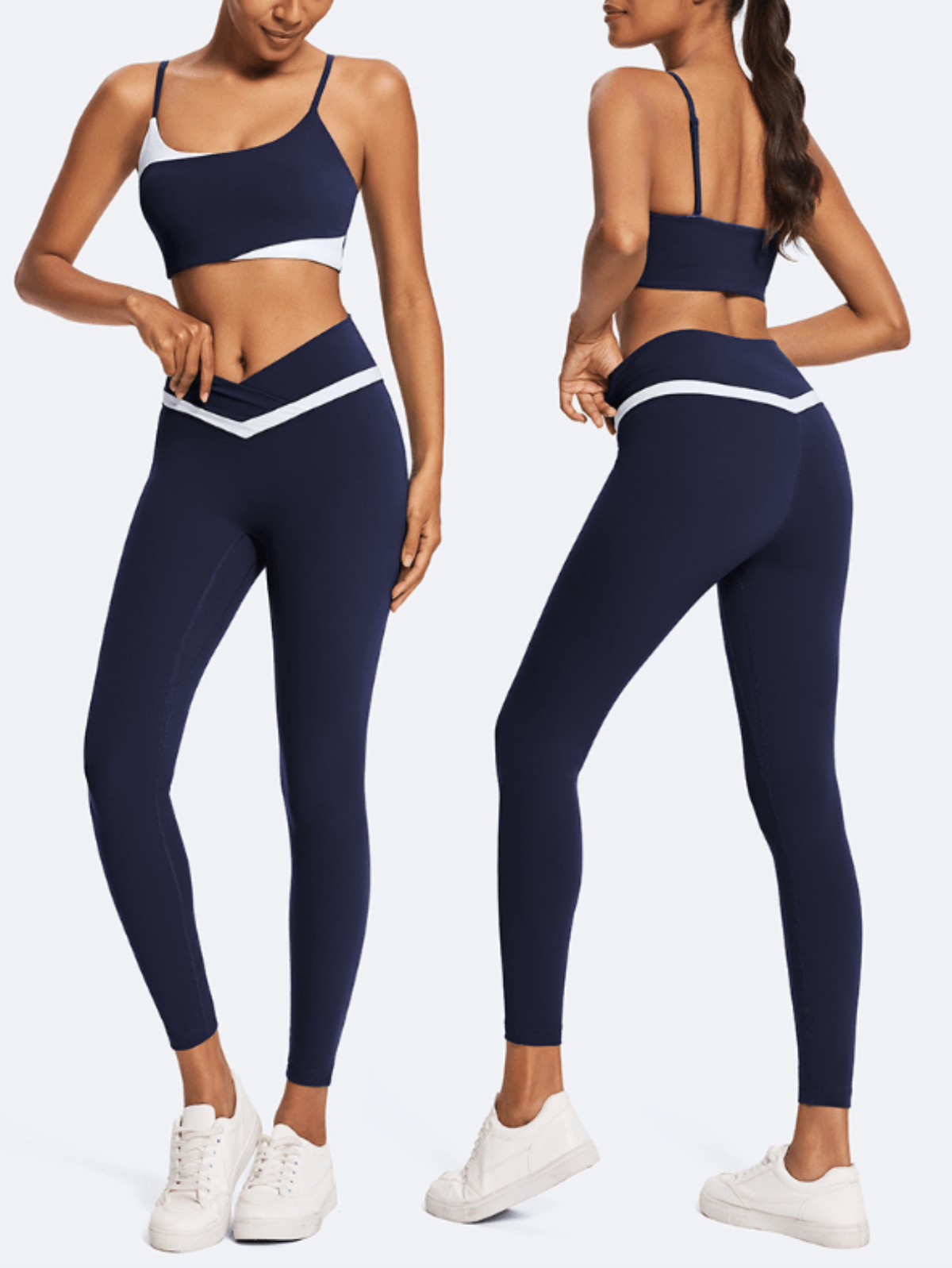Outdoor Sports Slim-Fit Yoga Wear Black Full body outfit display