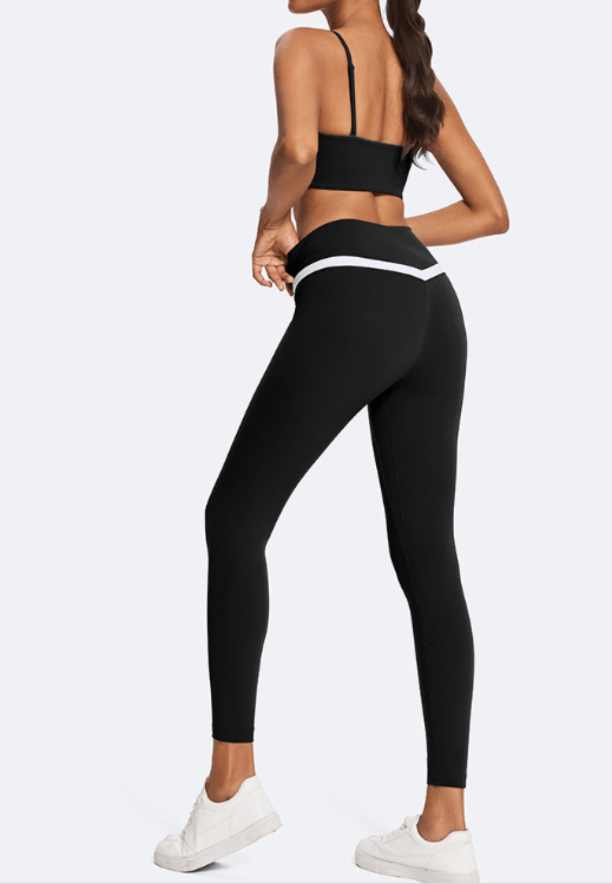 Outdoor Sports Slim-Fit Yoga Wear Black Close-up on the left back