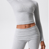 Slim Ribbed Long Sleeve Crop Top